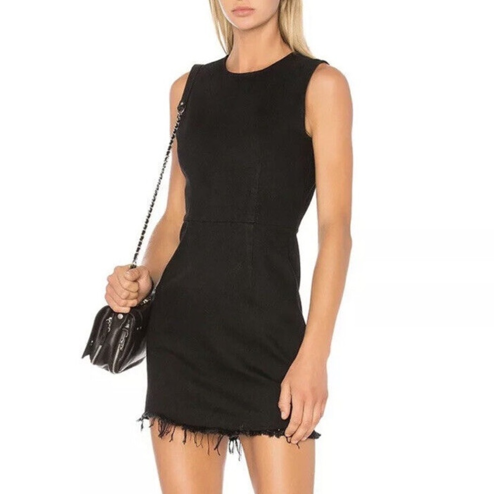 NWT Denim x Alexander Wang frayed zip up mini dress
